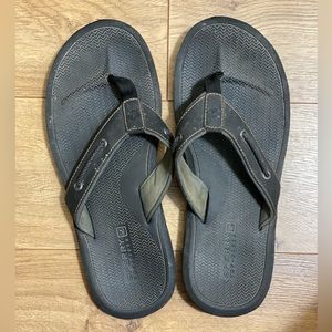 Sperry Top-Sider Black Leather Slip On Sandal